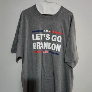 Gildan Gray Short-Sleeve Graphic Tee with Red & Blue Accents